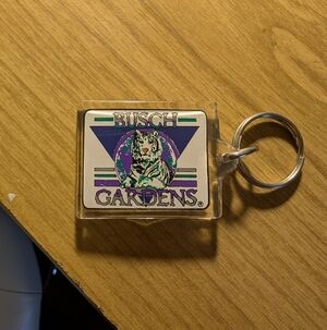 Vintage HTF Busch Gardens 90s Tiger Double-sided Keychain